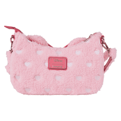 minnie mouse exclusive hearts strawberry scented sherpa crossbody bag