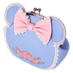 minnie mouse floral and lace kisslock crossbody bag