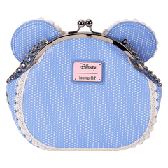 minnie mouse floral and lace kisslock crossbody bag