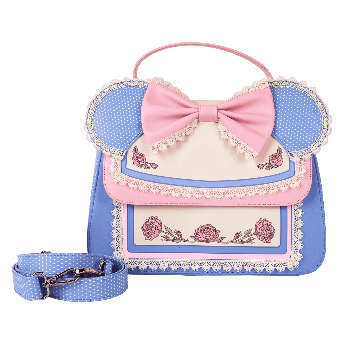 minnie mouse floral and lace crossbody bag