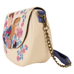 sleeping beauty princess aurora & prince phillip floral crossbody bag