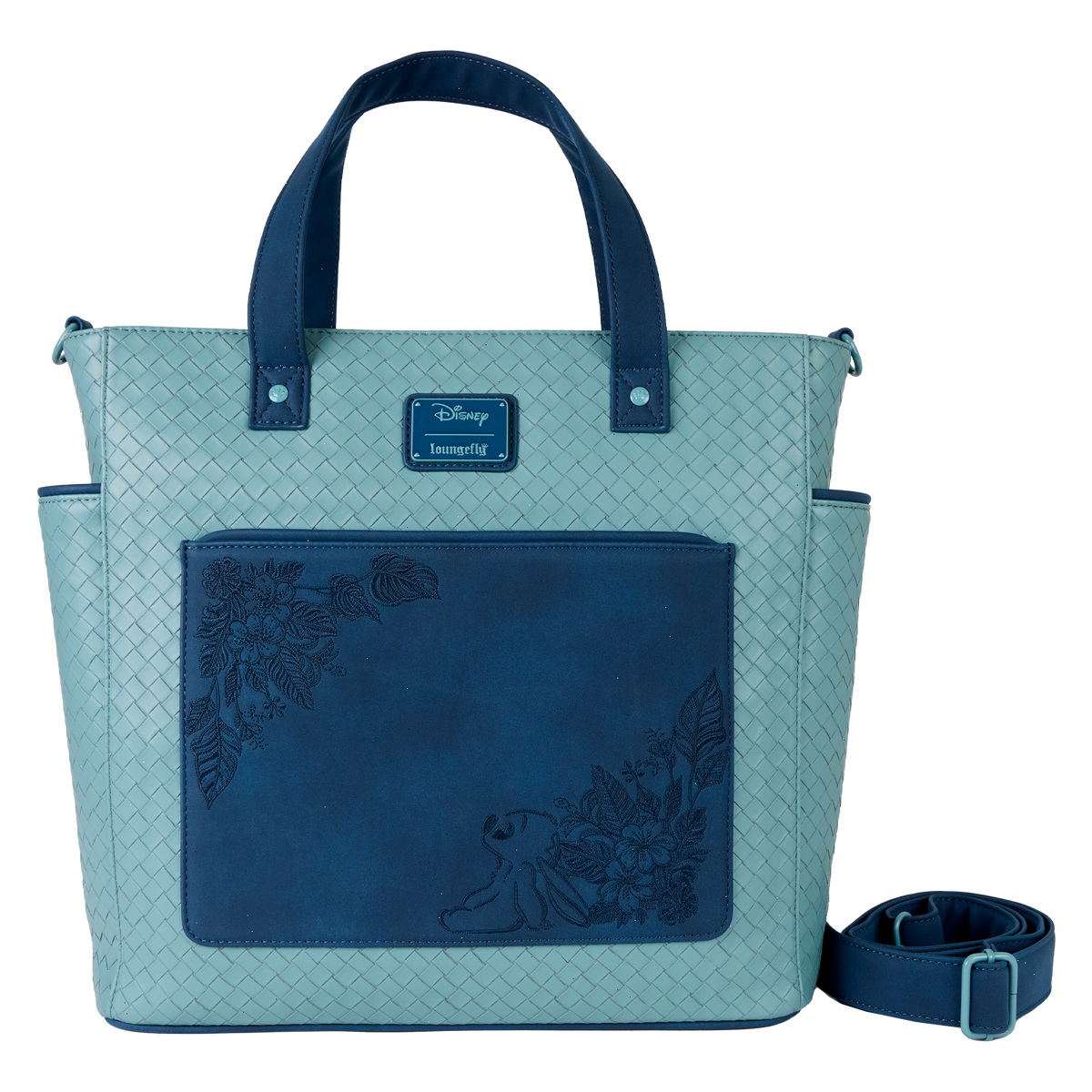 stitch embroidered floral convertible backpack & tote crossbody bag