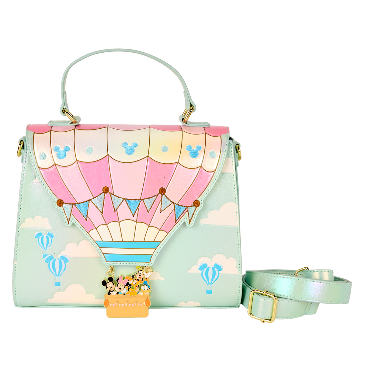 mickey & friends hot air balloon crossbody bag