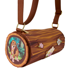 the fox and the hound forest floral log figural crossbody bag