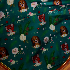 the fox and the hound forest floral log figural crossbody bag