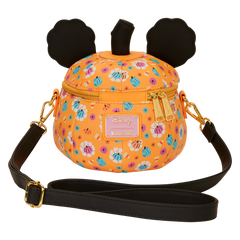 mickey mouse floral pumpkin head glow figural crossbody bag