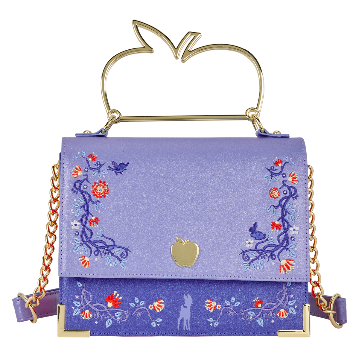 snow white shimmer crossbody bag