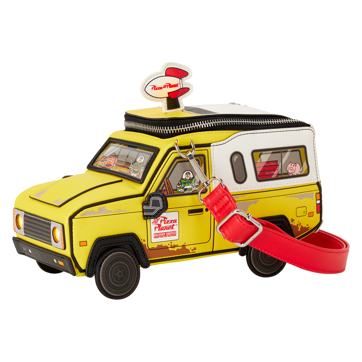 toy story 30th anniversary exclusive pizza planet car light-up figural crossbody bag