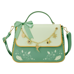 peter pan tinker bell holiday sequin crossbody bag with charms