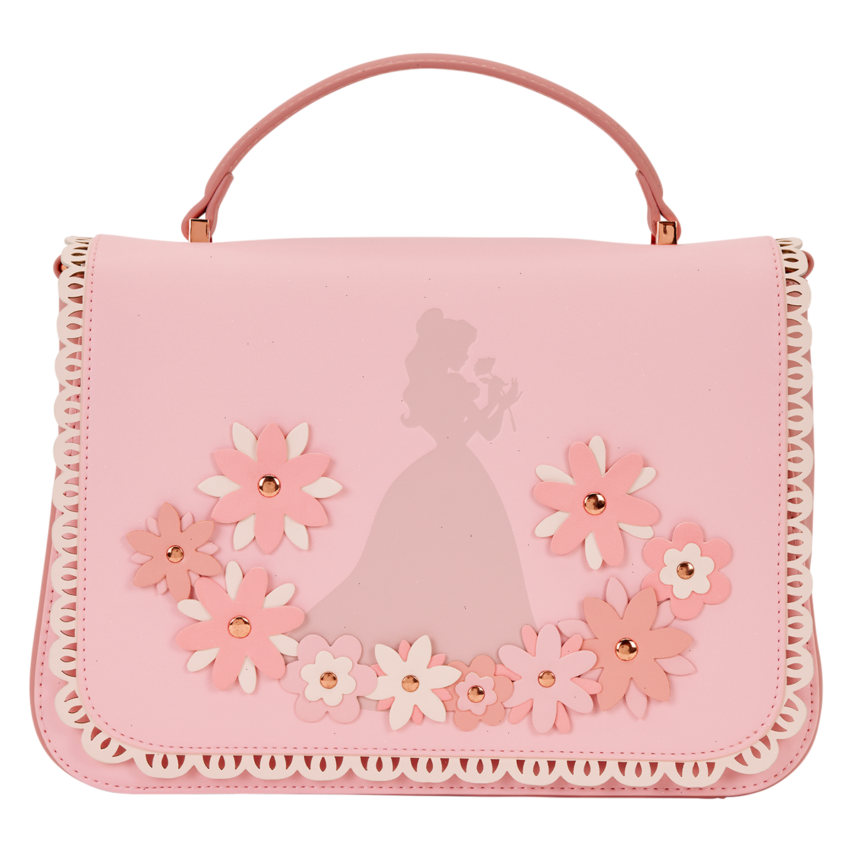 disney princess belle floral lace crossbody bag