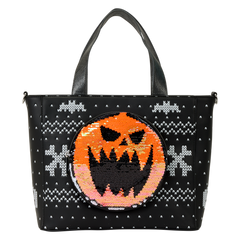 the nightmare before christmas jack skellington reversible sequins tote crossbody bag with coin bag