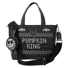 the nightmare before christmas jack skellington reversible sequins tote crossbody bag with coin bag