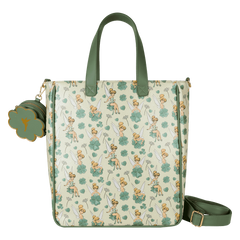peter pan tinker bell clover all-over print tote crossbody bag with coin bag