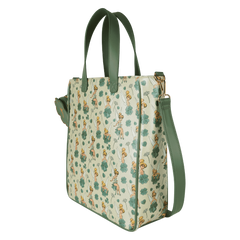 peter pan tinker bell clover all-over print tote crossbody bag with coin bag