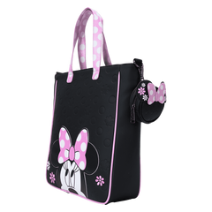 minnie mouse floral rock the dots tote crossbody bag with coin bag