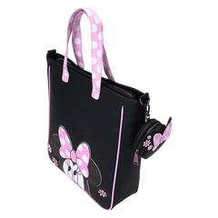 minnie mouse floral rock the dots tote crossbody bag with coin bag