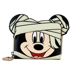 mickey mouse mummy cosplay glow zip around wallet