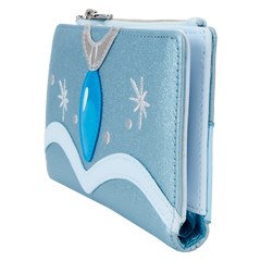 the princess and the frog tiana blue gown glitter cosplay flap wallet