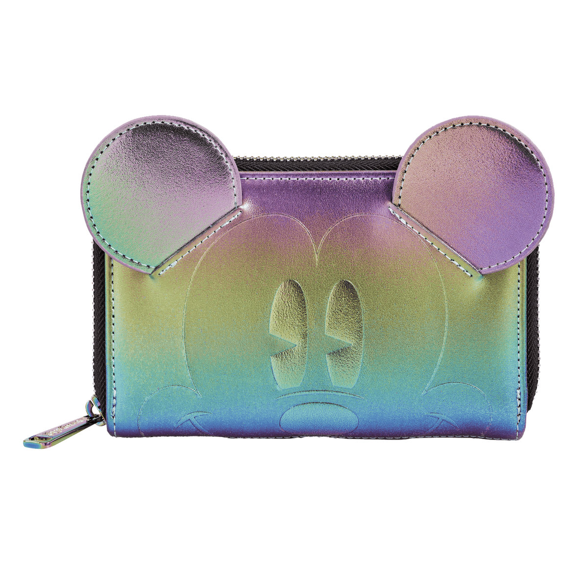 mickey mouse exclusive oil slick iridescent cosplay zip around wallet