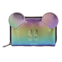 mickey mouse exclusive oil slick iridescent cosplay zip around wallet