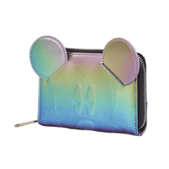 mickey mouse exclusive oil slick iridescent cosplay zip around wallet