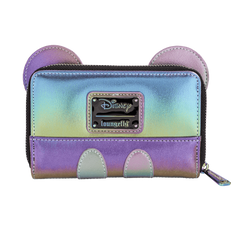 mickey mouse exclusive oil slick iridescent cosplay zip around wallet