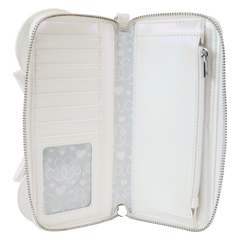 minnie mouse iridescent wedding zip around wristlet wallet