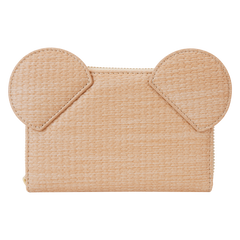mickey mouse woven texture zip around wallet