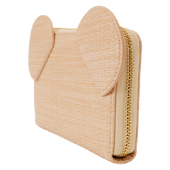 mickey mouse woven texture zip around wallet