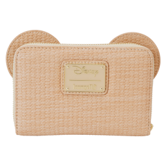 mickey mouse woven texture zip around wallet