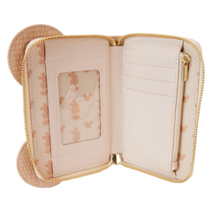 mickey mouse woven texture zip around wallet