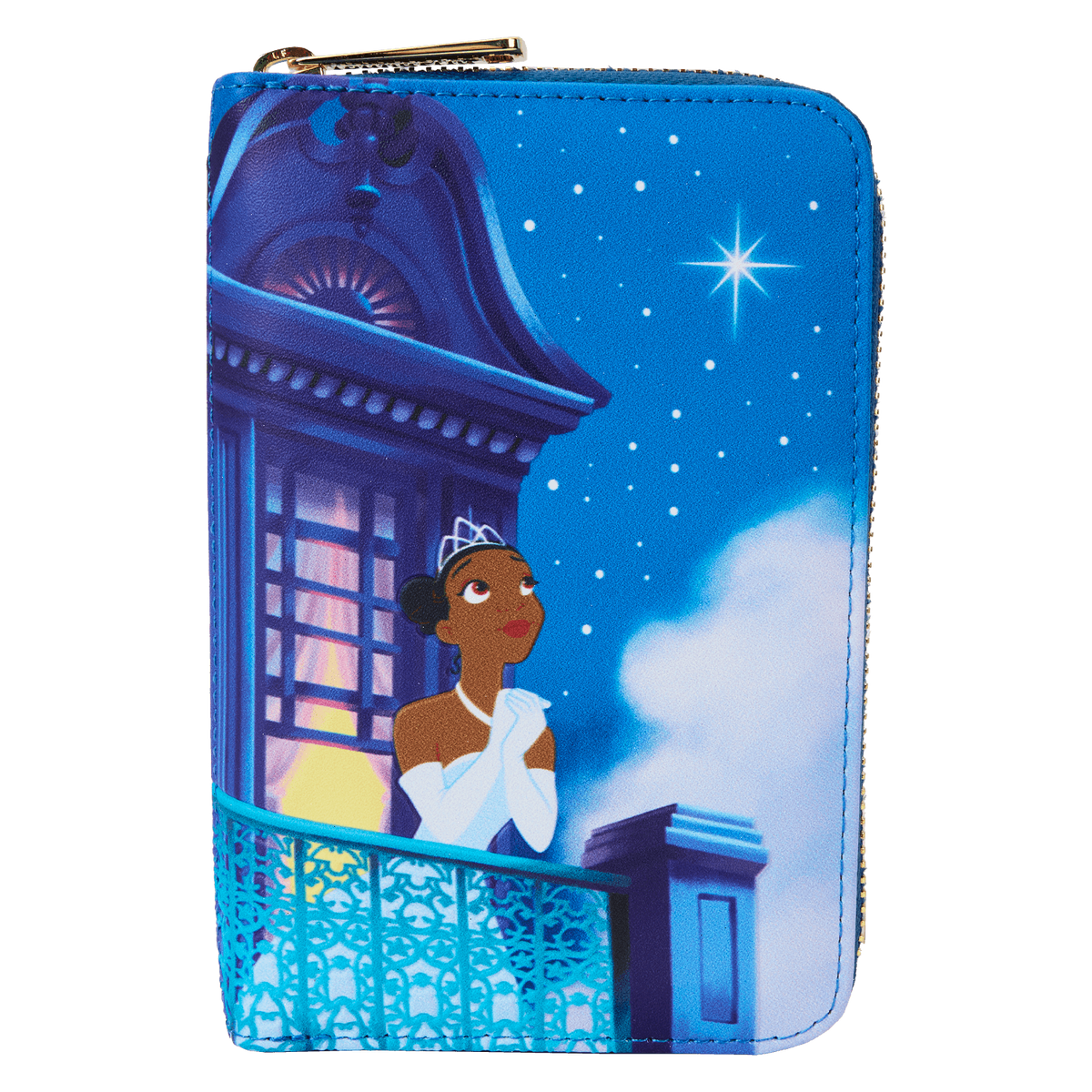 the princess and the frog 15th anniversary evening star glow zip around wallet