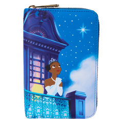the princess and the frog 15th anniversary evening star glow zip around wallet