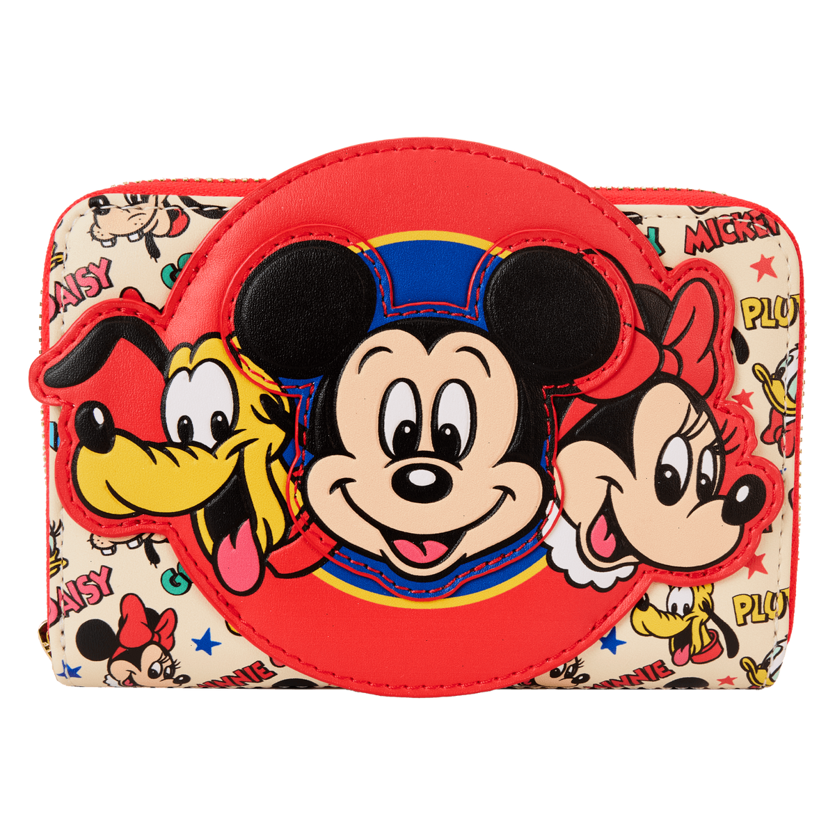 mickey & friends classic all-over print zip around wallet