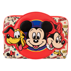 mickey & friends classic all-over print zip around wallet