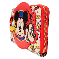 mickey & friends classic all-over print zip around wallet