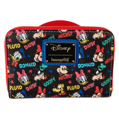 mickey & friends classic all-over print zip around wallet