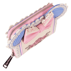 minnie mouse floral and lace zip around wallet