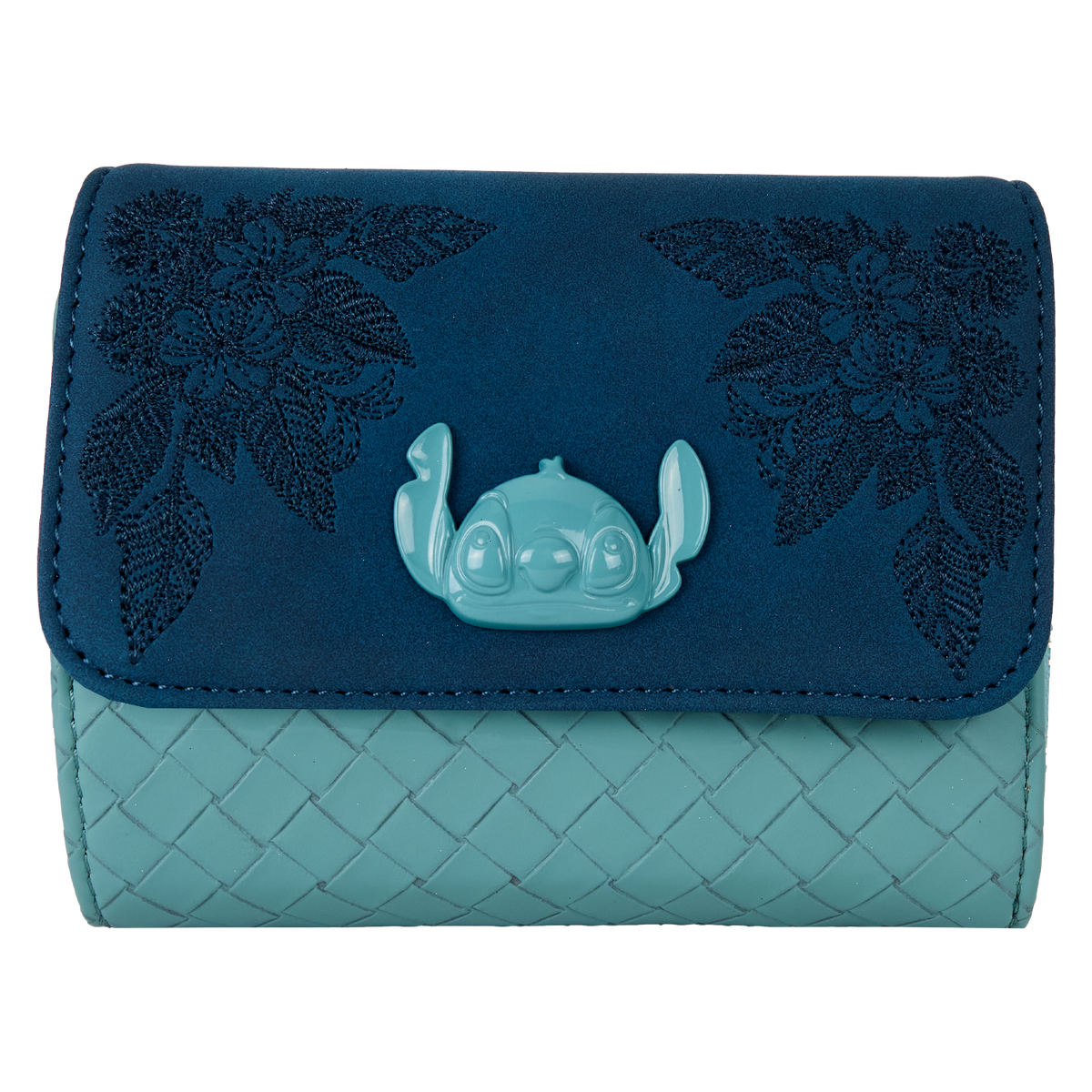 stitch embroidered floral wallet