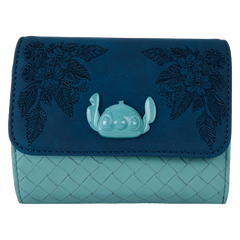 stitch embroidered floral wallet