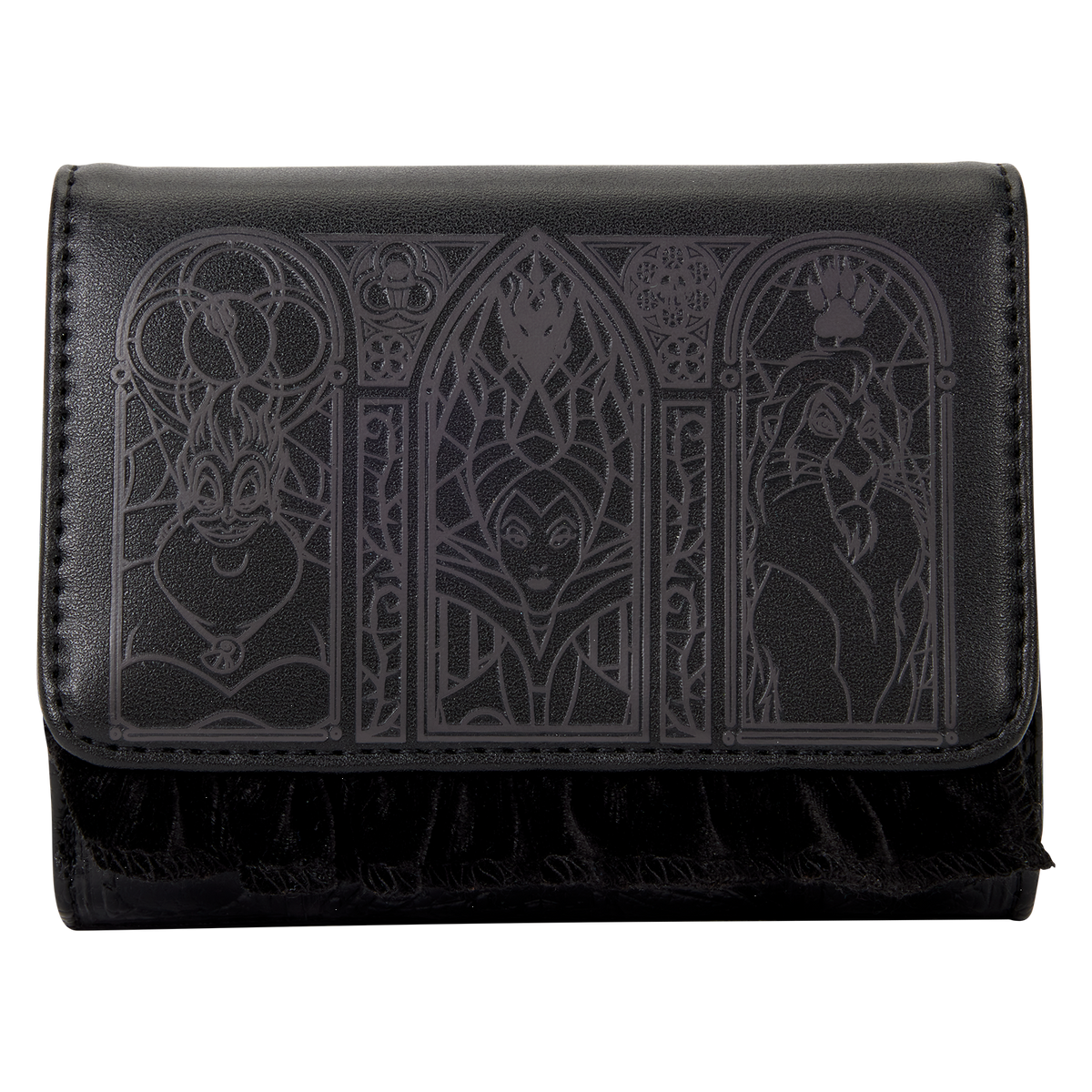 disney villains stained glass trifold wallet