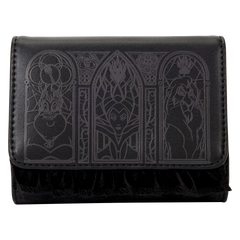 disney villains stained glass trifold wallet