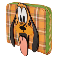pluto 95th anniversary plaid zip around wallet