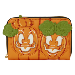 donald & daisy jack-o'-lantern exclusive glow zip around wallet