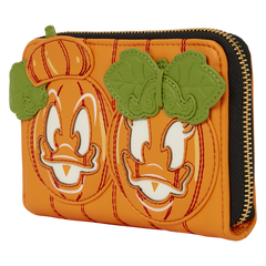 donald & daisy jack-o'-lantern exclusive glow zip around wallet