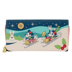 mickey & minnie holiday wristlet wallet
