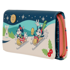 mickey & minnie holiday wristlet wallet