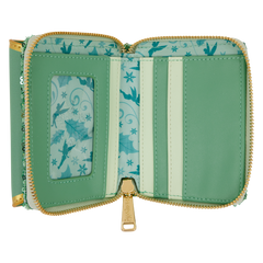 peter pan tinker bell holiday sequin tri-fold wallet