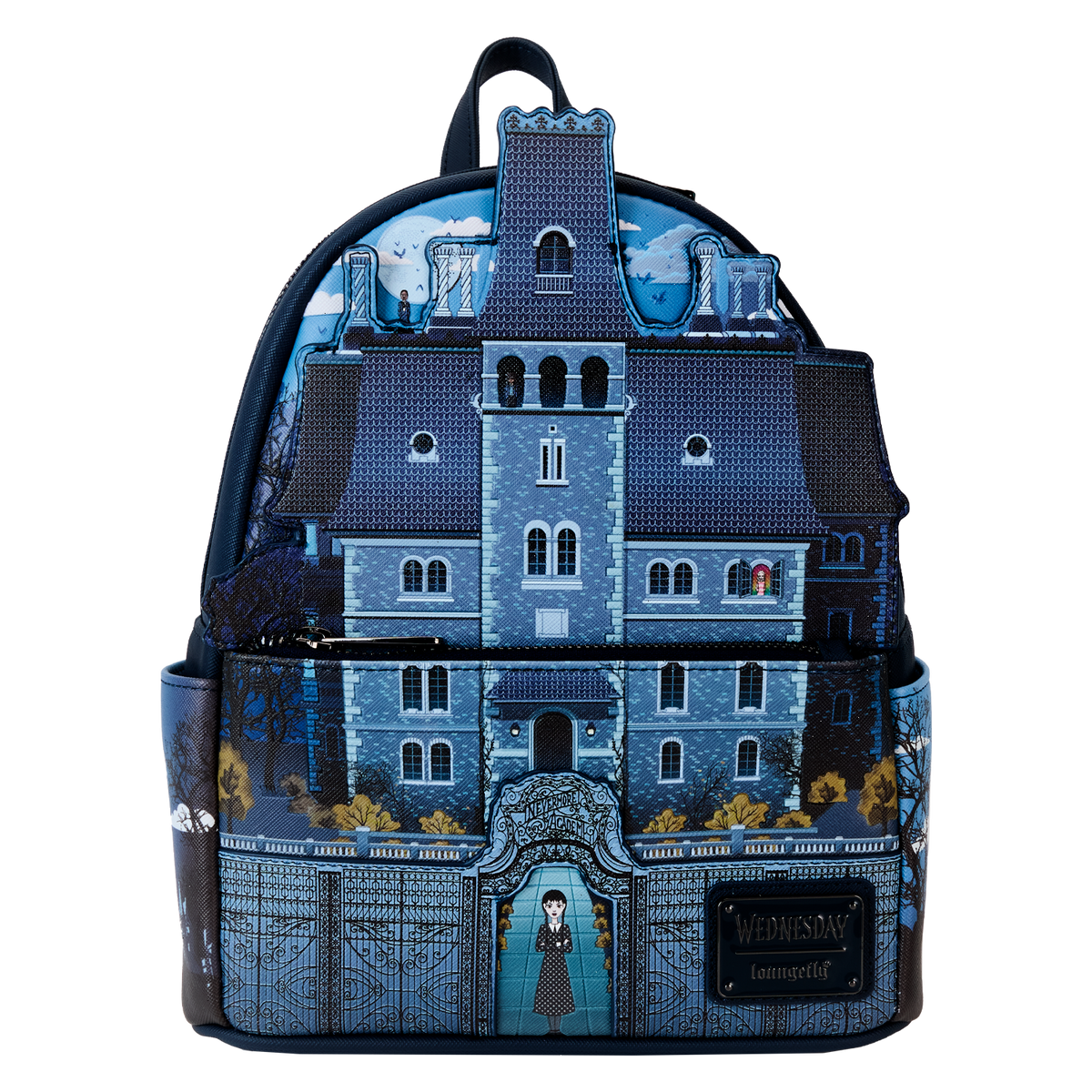 wednesday nevermore academy castle glow mini backpack
