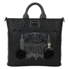 wednesday black roses convertible backpack & tote crossbody bag